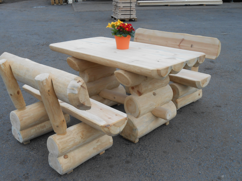 Rustikale Gartengarnitur " Allgäu" 2+1 180 cm lang